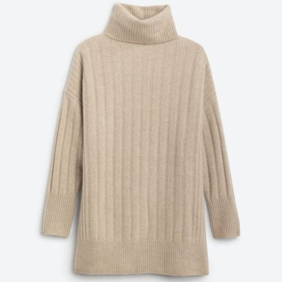 NAADAM Sweaters - Naadam Cashmere Turtleneck Tunic Sweater Camel Sz S